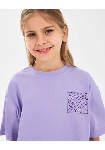 Skechers G Graphıc Tee Crop T-shirt Büyük Kız Çocuk Mor Tshirt Sk2510017-505 Mor