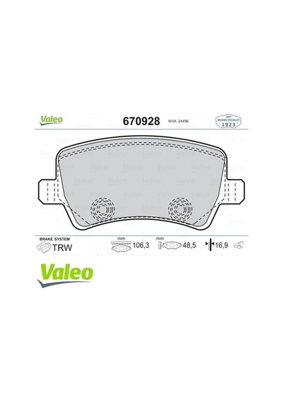 Valeo 9005028 Fren Balatası Arka Ford S-max 09 Galaxy Iıı 06 . Volvo S60 10 S80 06 V60 V70 06 Xc60 08 Xc70 0 6 . Land Rover Freelander Iı L359 Range Rover Evoque L538 6g912m008fd-30794554-lr027129 1 Takım -ıdır