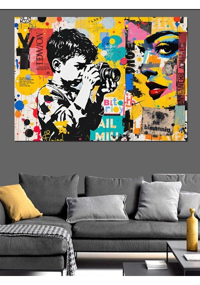 Graffiti Çocuk Sanatı Dekoratif Kanvas - Mdf Ahşap Tablo