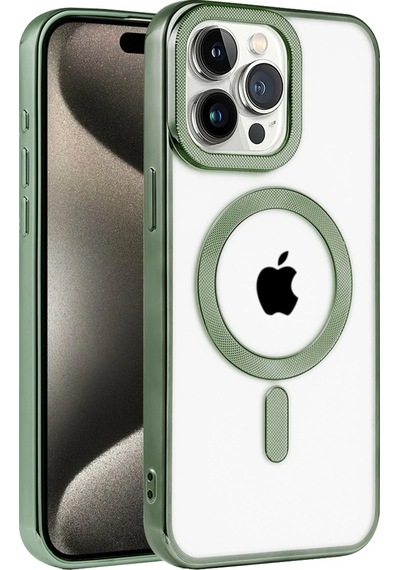 Hnrlıshp Newface Apple iPhone Uyumlu  14 Pro Max Kılıf Kronos Magsafe Kapak - Koyu Yeşil
