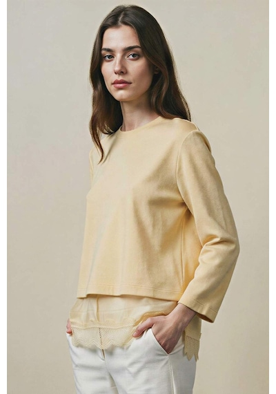 Defacto Regular Fıt Bisiklet Yaka Sweatshirt Tunik G9248ax26spyl252 Sarı-yl252