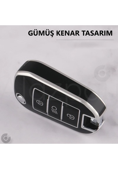 Peugeot 208 308 407 408 508 2008 3008 4008 5008 Rifter Rcz Tpu Anahtar Kılıfı Beyaz