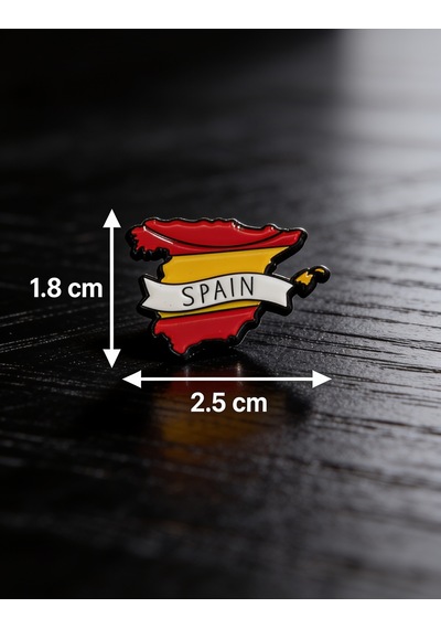 İspanya Bayraklı Haritası Telefon Sticker 3d Metal Tasarım, Arka Süs A300145