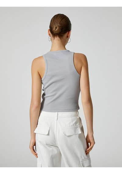 Koton Basic Halter Yaka Atlet Ribanalı Pamuklu Gri 4sal30065ık 4SAL30065IK031 Gri