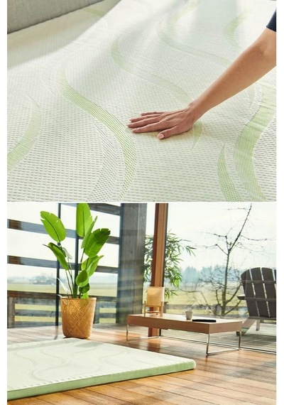 Topper 2.3 - Visco Aloe Vera Yatak Pedi - Yıkanabilir Kılıf - %100 Kaydırmaz Alt Yüzey Yeşil