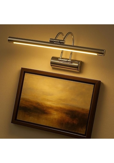 Sarjlı Led Flüt Resim Aplik 6w 3200k Gün Işığı 35cm Duvar Tipi Ayna/tablo Üstü Dekoratif Işık Ip20 Iç Mekan Kullanım Krom