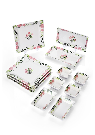 Piatti Naturali 12 Parça 4 Kişilik Bahar Kahvaltı Takımı Handmade Sunum Set Çok Renkli