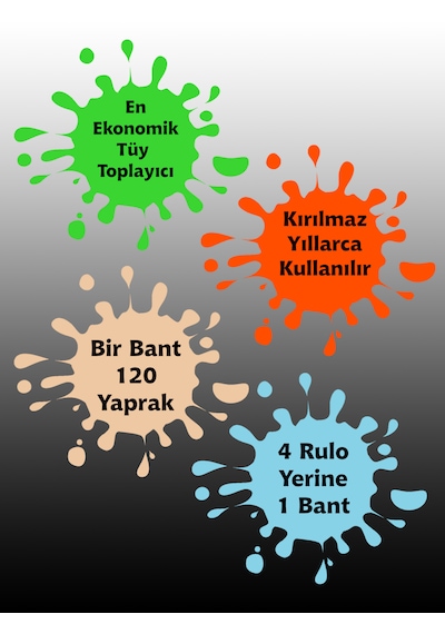 Tuybox Lila 6 Bant 720 Yaprak. Koli Bandı Ile Tüy Toplar. Tüy Toplama Rulosu Yerine. Lila