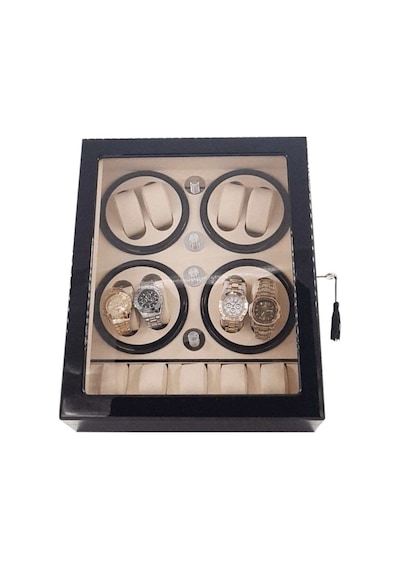 Otomatik Saat Kurma Kutusu Winder Piano Black 8 5 Siyah Içi Krem Watch Winder