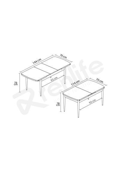 Renlife 70x114 Cm Açılır Mdf Mutfak Masası 4-6 Kişilik Modern Yemek Masası Beyaz Mdf