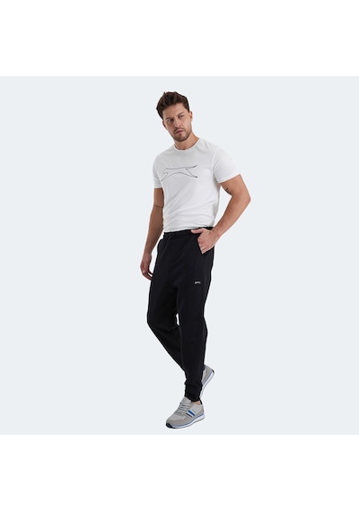 Slazenger NACIO Erkek Cepli Dar Paça Siyah Eşofman Altı