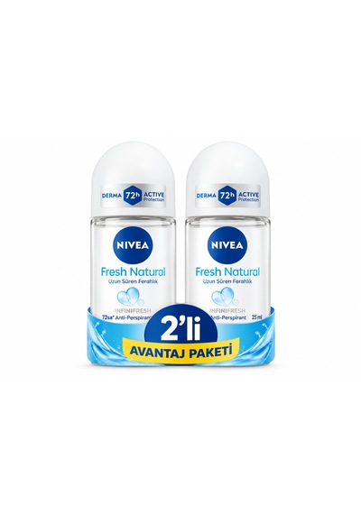 Nıvea Fresh Natural Kadın Roll-on Deodorant 25 Ml 2'li Avantaj Paketi