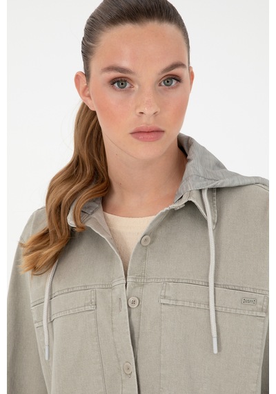 U.s. Polo Assn. Kadın Açık Haki Gömlek Desenli 50291070-vr183 Açık Haki