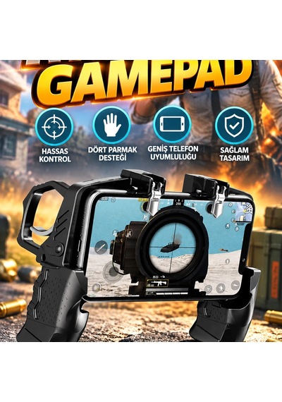 Dört Parmak Destekli Mobil Gamepad Tetikli Oyun Kontrolcüsü Ergonomik Ve Hassas Kontrol