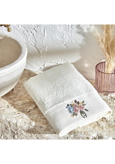 Comfort Touch Nakışlı%100 Pamuk Havlu Mavi 30x50 Cm Çok Renkli