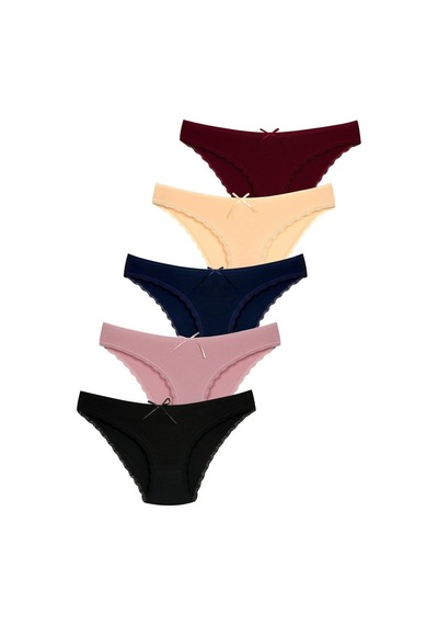 New Lilla 1101 Bikini Kadın T. Dantelli Külot Paketi (555344039) Çok Renkli