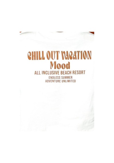 Çikoby Erkek Bebek Chill Out Yazılı Pamuklu T-shirt-15714 Beyaz