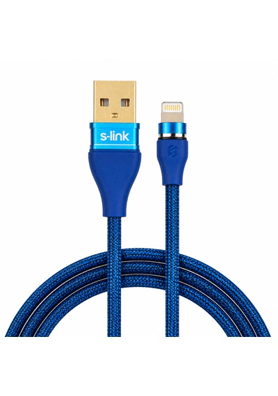 S-link Sw-c640 Lightning Hızlı Şarj Ve Veri Aktarım Kablosu Mavi