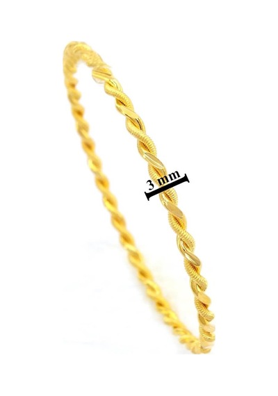 İmitasyon Burma Bilezik 2'li Model 6.5 Mm - 3 Adet Bset-104 Altın
