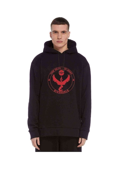 Riverdale Team Volar Pokemon Go Baskılı Siyah Erkek Sweatshirt