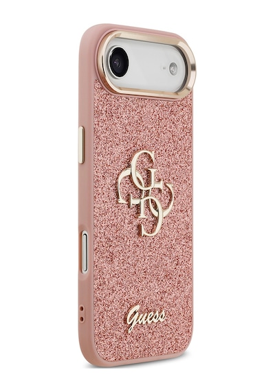 Apple Uyumlu iPhone 17 Air Kılıf Guess Lisanslı 4g Büyük Metal Kamera Çerçeveli Ve Logolu Glitter Kapak Pembe