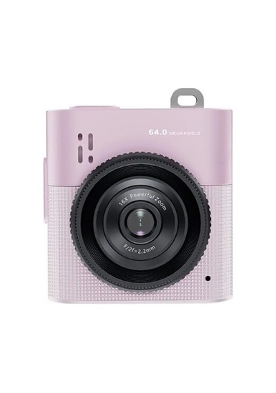 Mini Dijital Kamera 64mp 16x Digital Zoom Retro Vintage 1.4 Ekranlı Video Kamera Taşınabilir Tasarım Pembe