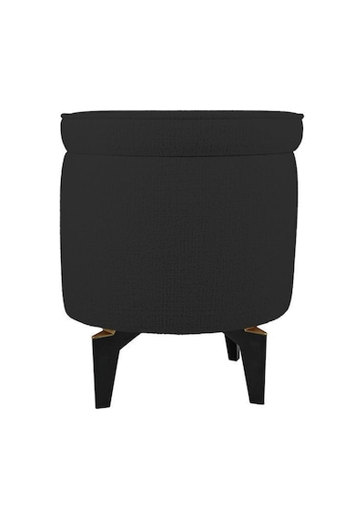 Gazzini Furniture Rio Retro Ayaklı Sandıklı Silindir Dekoratif Puf - Antrasit