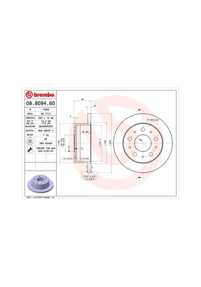 Fren Disk - Fiat Ducato - Brembo-08809460