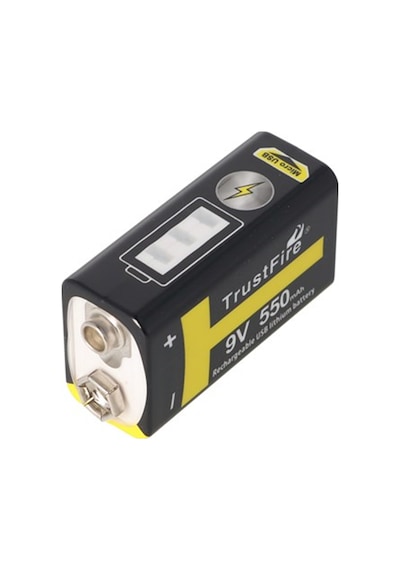 Trustfire 9V Blok 6Lr61 6F22 550Mah Bms. Usb Şarj Fonksiyonu Ile