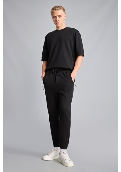 Defacto Slim Fit Bağcıklı Fermuar Cepli Pike Jogger Eşofman Altı D5258ax26aubk81 Siyah-bk81