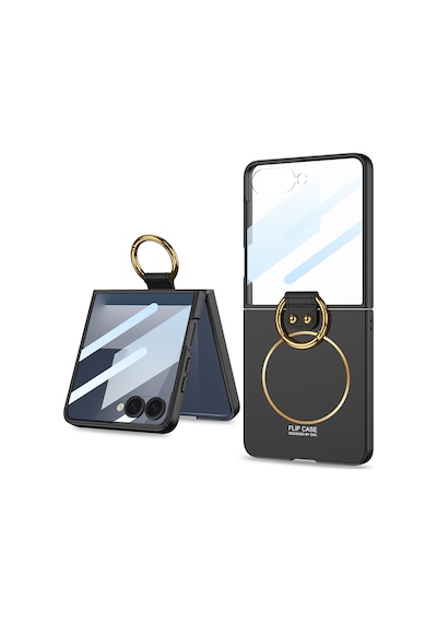 Galaxy Uyumlu Z Flip 7 Kılıf M-safe Şarj Özellikli Pazarplus Kıpta Yüzüklü Flip Sert Kılıf Gri