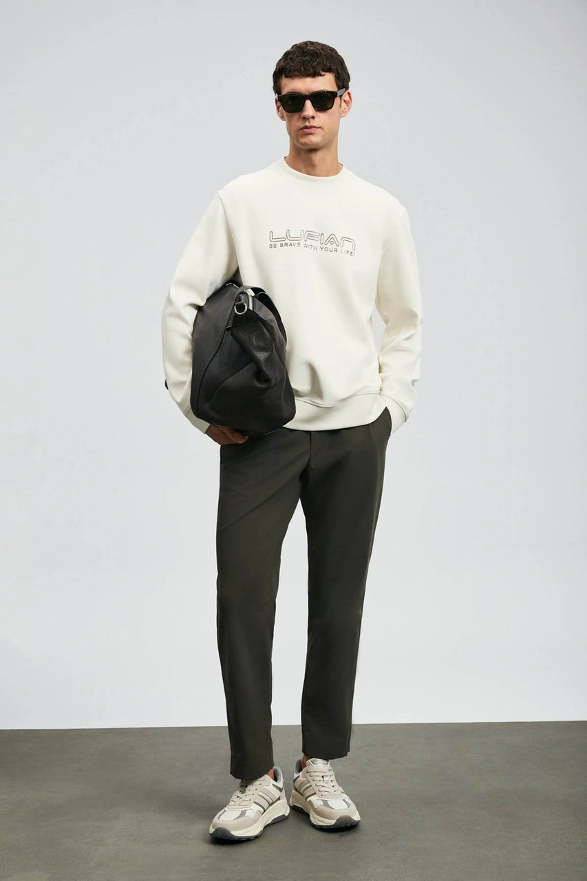 Lufian Luther Ekru Erkek Sweatshirt 112030171 Ekru