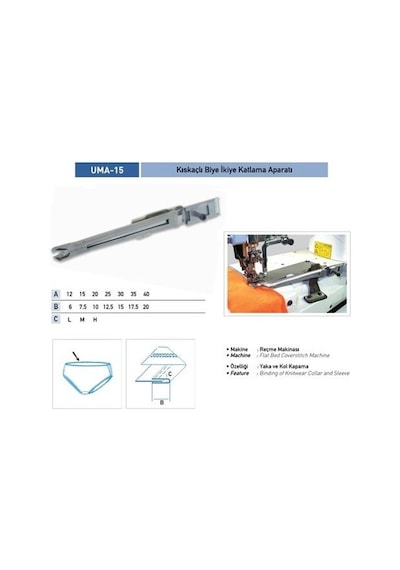 Bant Reçme İkiye Katlama Apara 18x9mm / Uma-15