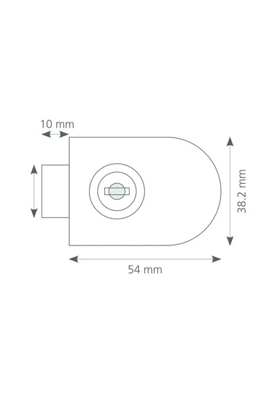 Canex Cam Kilidi Tekli Oval Tip Gri
