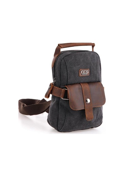 Ççs 51396 Kanvas Omuz Askılı Çapraz Çanta Siyah Siyah