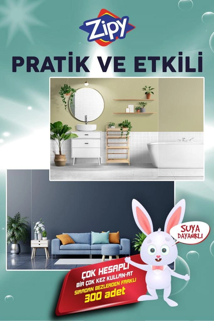Zipy Easy Clean Yumuşatıcı Kokulu Yüzey Temizlik Havlusu Islak Kova Mendil 200 Adet