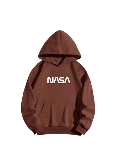 Kozia Outdoors Baskılı Oversize Unisex Swetshirt Kahve