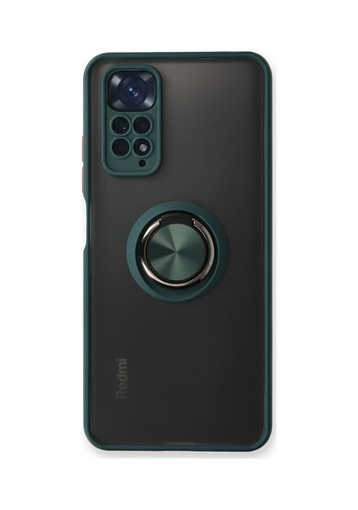 Newface - 990 - Xiaomi Redmi Note 11 Kılıf Montreal Yüzüklü Silikon Kapak - Csmo-tex - - Yeşil