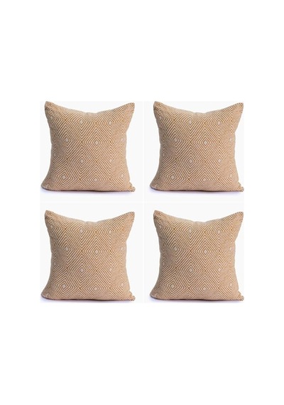 Lüks 100% Pamuk Dekoratif Desenli Kırlent Kılıfı 4 Adet Set 45x45 Cm, Kaliteli Pamuklu Kumaş Kırlent Ve Minder K Diğer