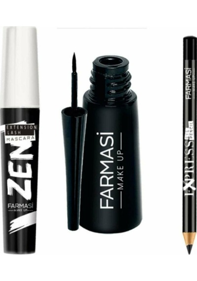 Farmasi Makyaj Seti Zen Maskara + Eyeliner (Kalın Uçlu) + Göz Kal