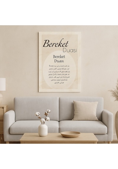 Çerçevesiz Cam Tablo Bereket Duası Modern Ofis Ve Ev Dekoru