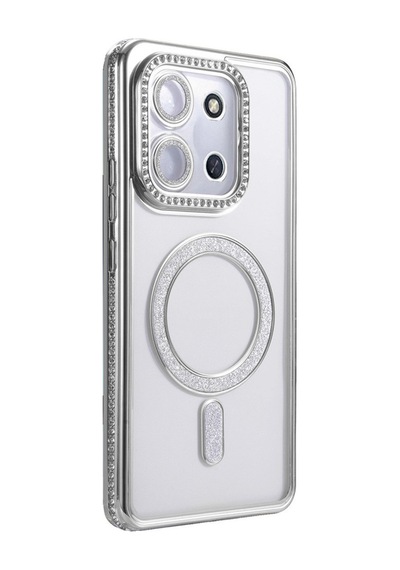 Redmi 15c 4g Joke Simli Magneticsafe Kılıf - Gümüş