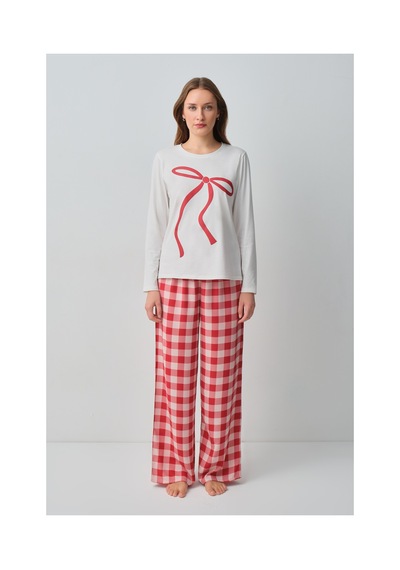 Suwen Lovely Pijama Takımı Wsh105101361114 Kırmızı