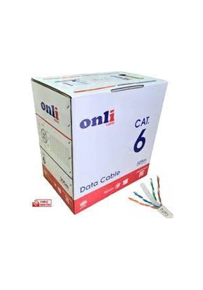 Berk Kablo Gri 23 Awg 0.50mm Cat6 Ethernet Kablosu 8x0.50mm 100 Metre Cat6 Kablo Kdo