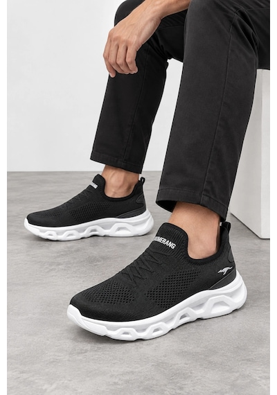 Ht Hotin Bonita Erkek Bağcıksız Triko Günlük Sneaker Ayakkabı - Siyah