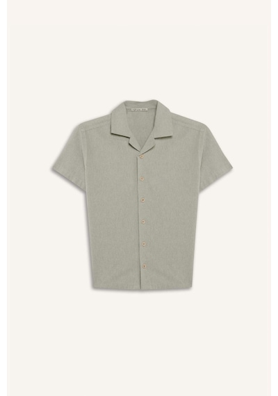 DeFacto Erkek Çocuk Oversize Geniş Kalıp Polo Yaka Müslin Kısa Kollu Gömlek E3314A825HSGN1123