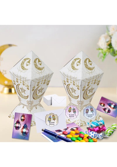 Hoş Geldin Ramazan Yazılı Sticker, Fener Temalı Hediye, Ambalaj Paketleme Etiketi, 3.5x3 Cm, 32 Adet Çok Renkli