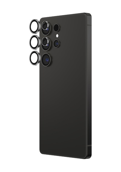 Galaxy Uyumlu S25 Ultra Amazingthing Titan Safir Kamera Lens Koruyucu Uygulama Aparatlı Siyah