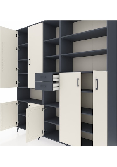 Hyperion Dolap 17 Raflı 2 Çekmeceli 7 Kapaklı 220x44x243 Antrasit-aytaşı/antrasit Aytası/antrasıt - Antrasıt Hyperion Dolap 17 Raflı 2 Çekmeceli 7 Kapaklı 220x44x243 Antrasit-aytaşı/antrasit Aytası/antrasıt - Antrasıt
