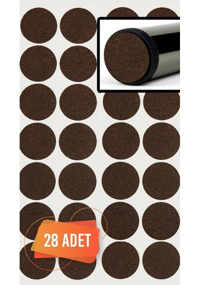 Yapışkanlı Mobilya Masa Sandalye Parke Zemin Ayak Koruyucu Kaydırmaz Keçesi 28 Mm 28'li Paket Diğer
